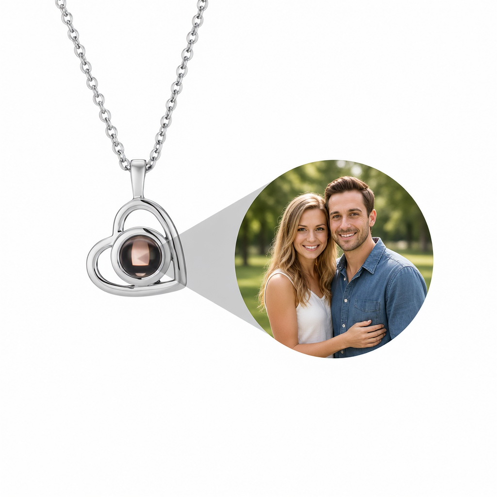 Custom Heart Photo Necklace