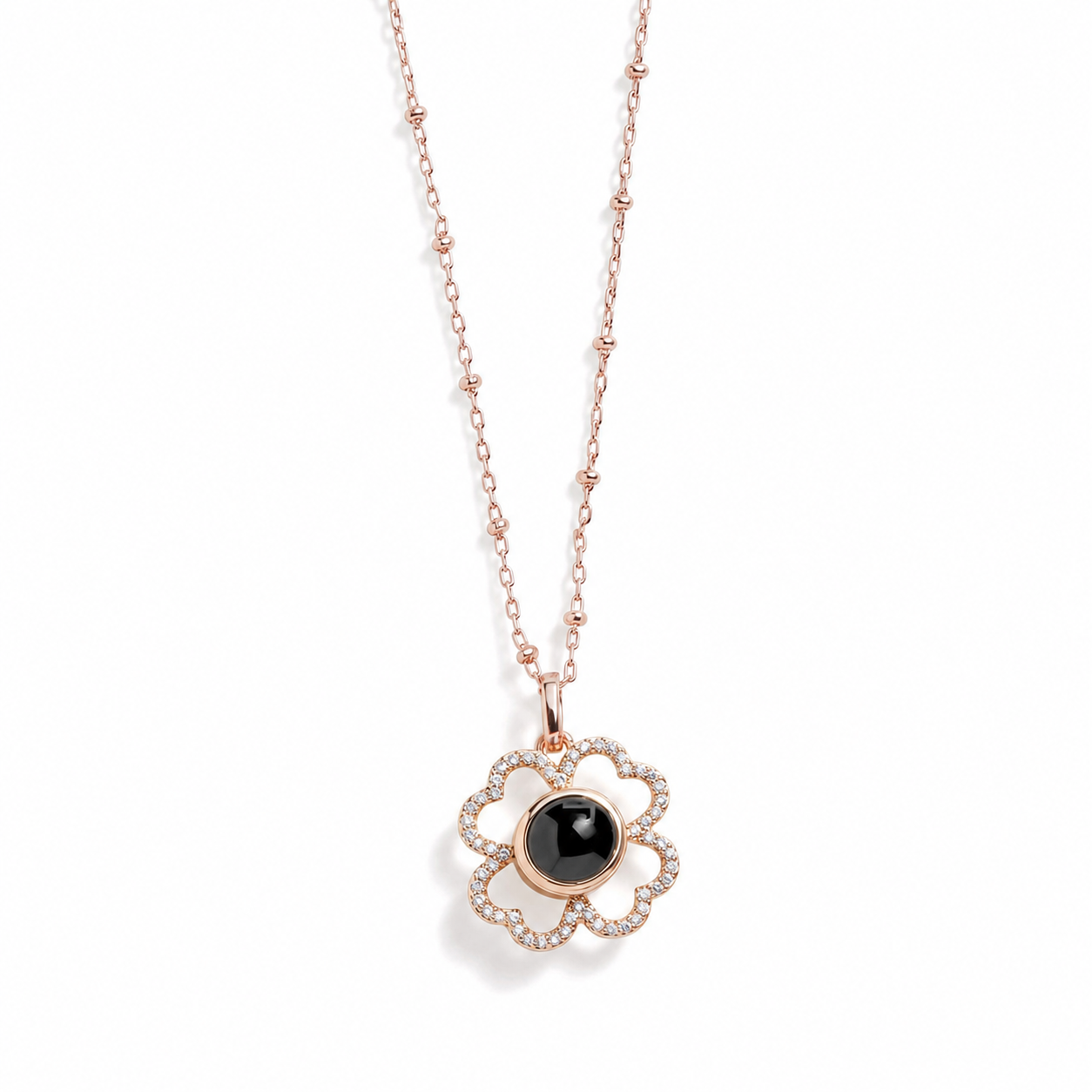 Personalized Clover Photo Necklace