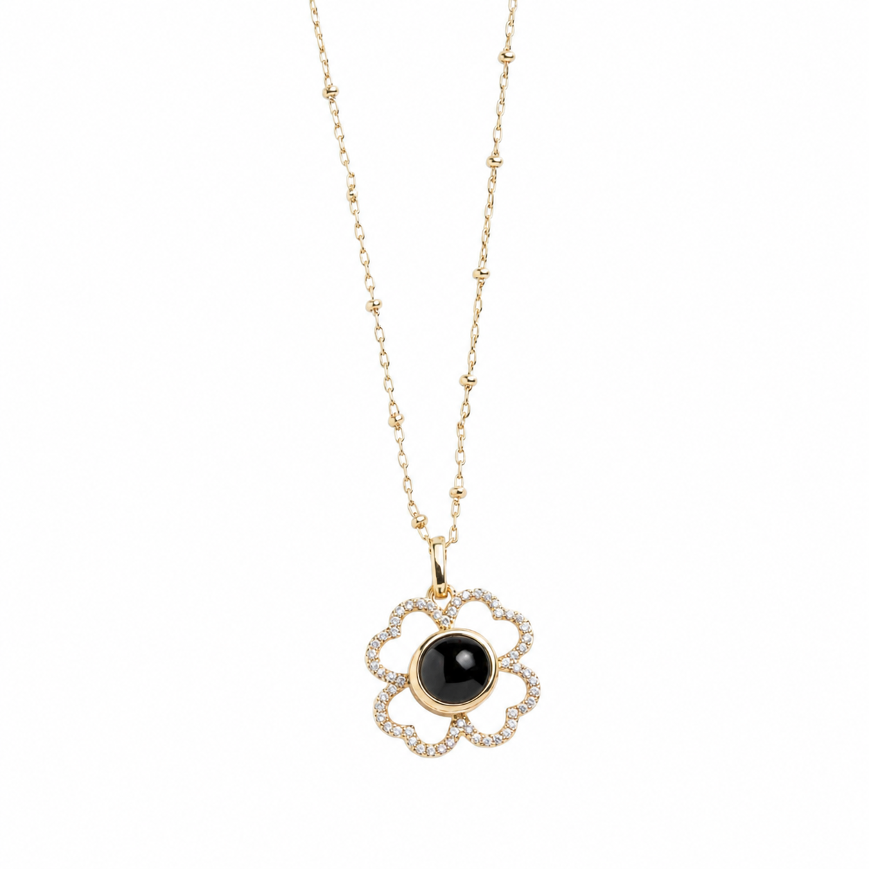 Personalized Clover Photo Necklace