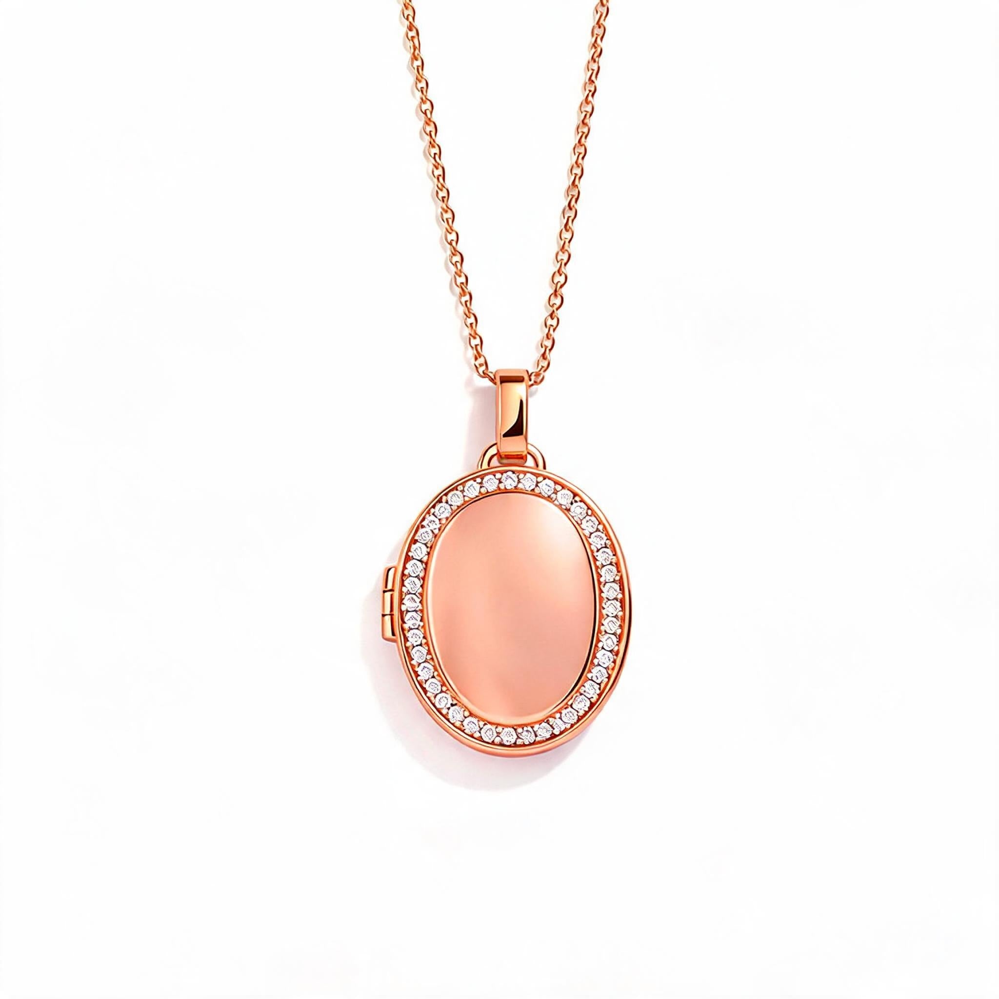 Custom Photo Oval Locket Necklace