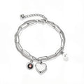 Custom Heart Layered Photo Bracelet