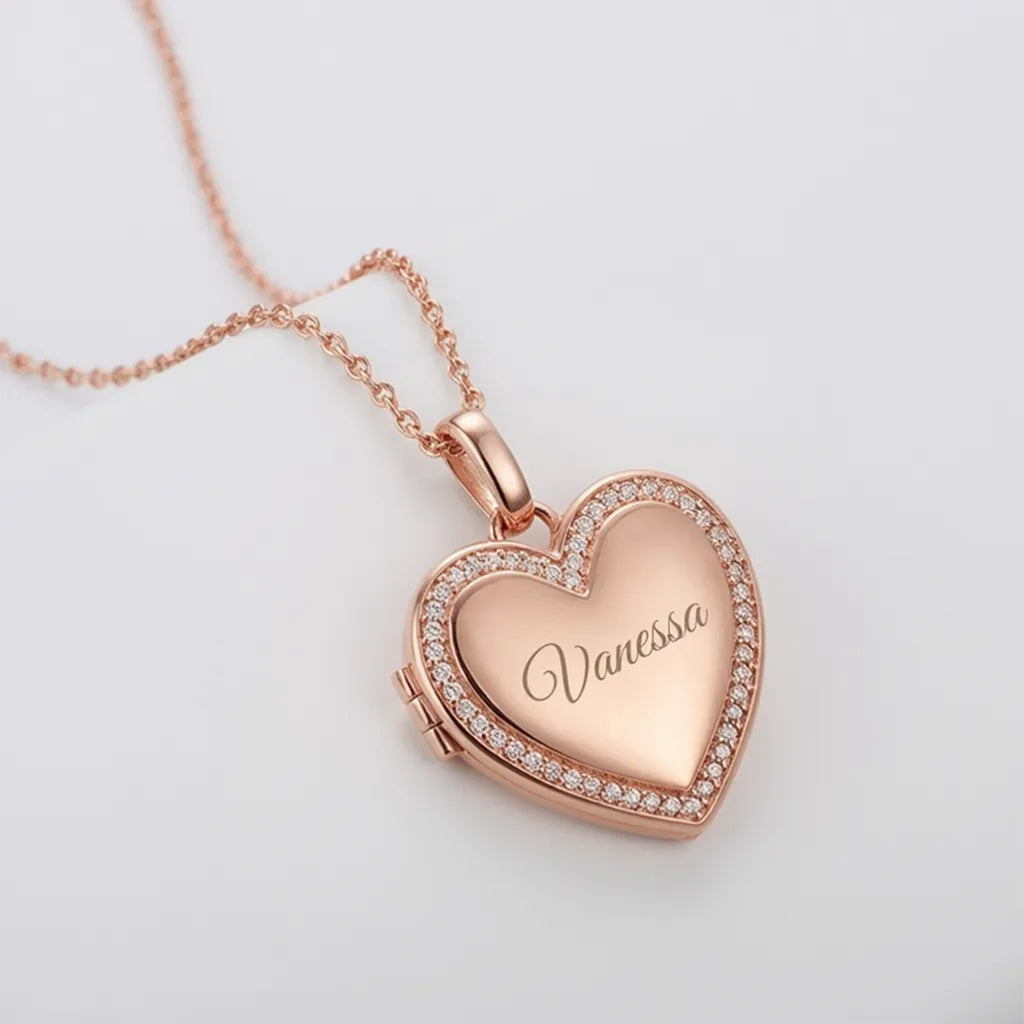 Personalized Heart Locket Necklace