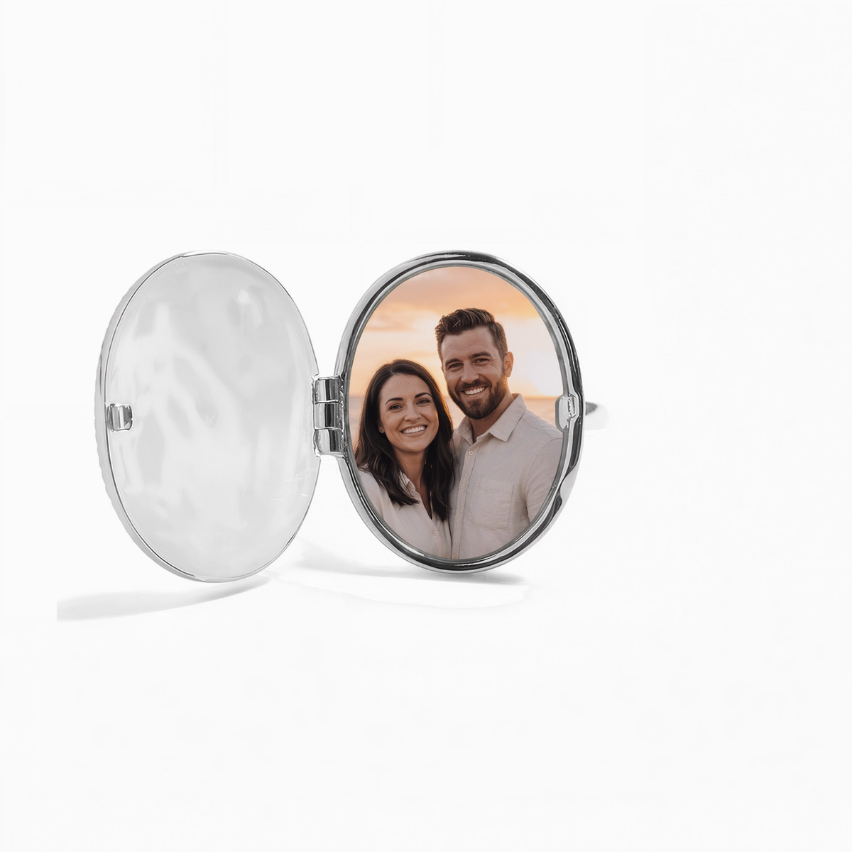 Custom Photo Semiprecious Locket Ring