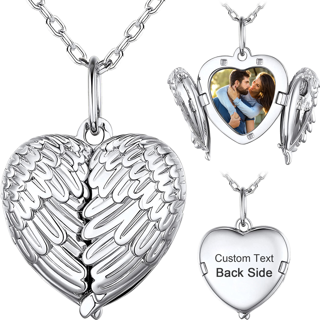 Custom Photo Engraved Angel Necklace