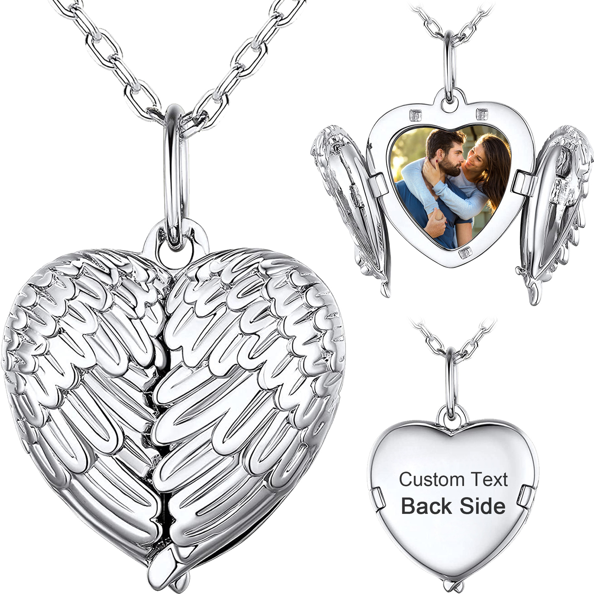 Custom Photo Engraved Angel Necklace