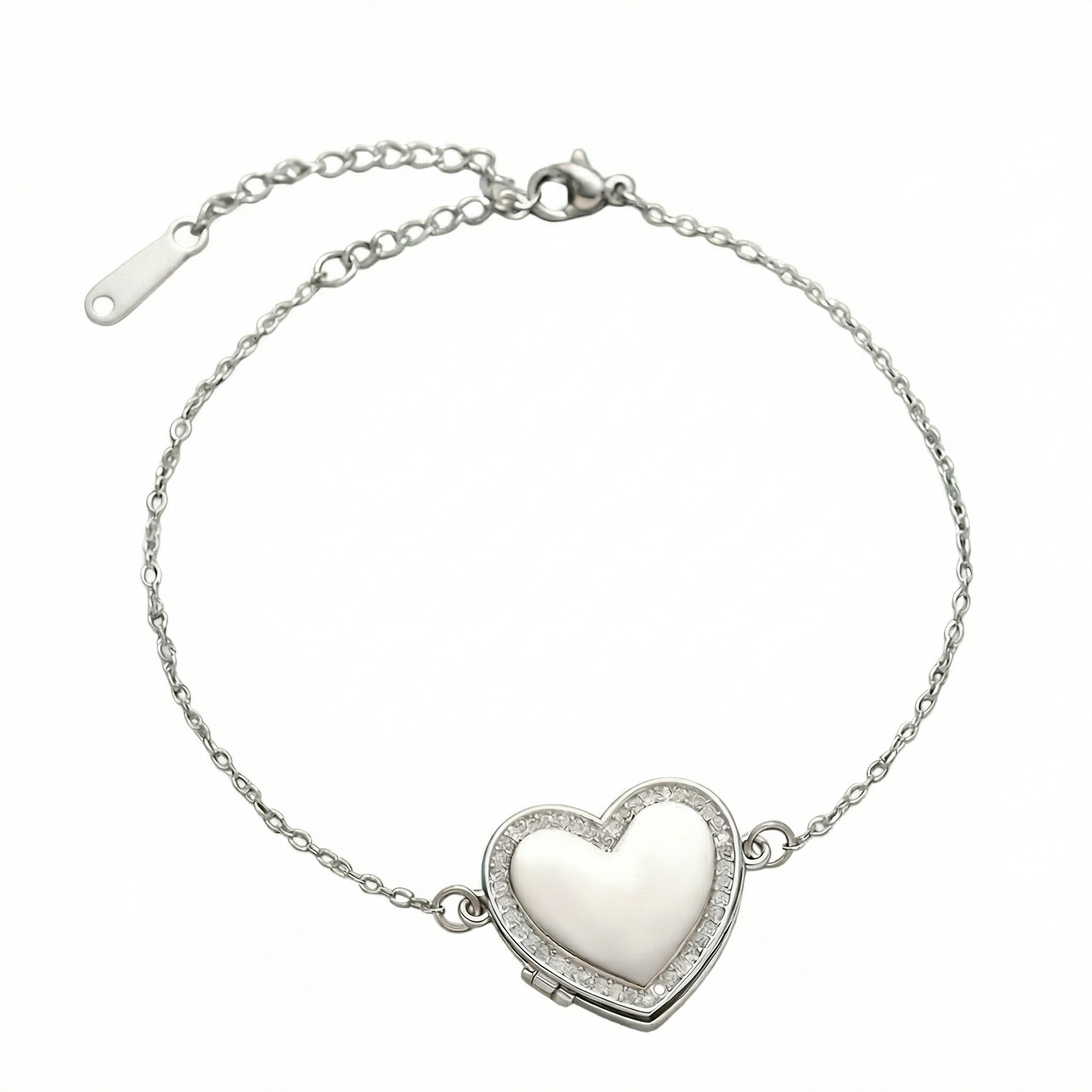 Personalized Heart Locket Photo Bracelet