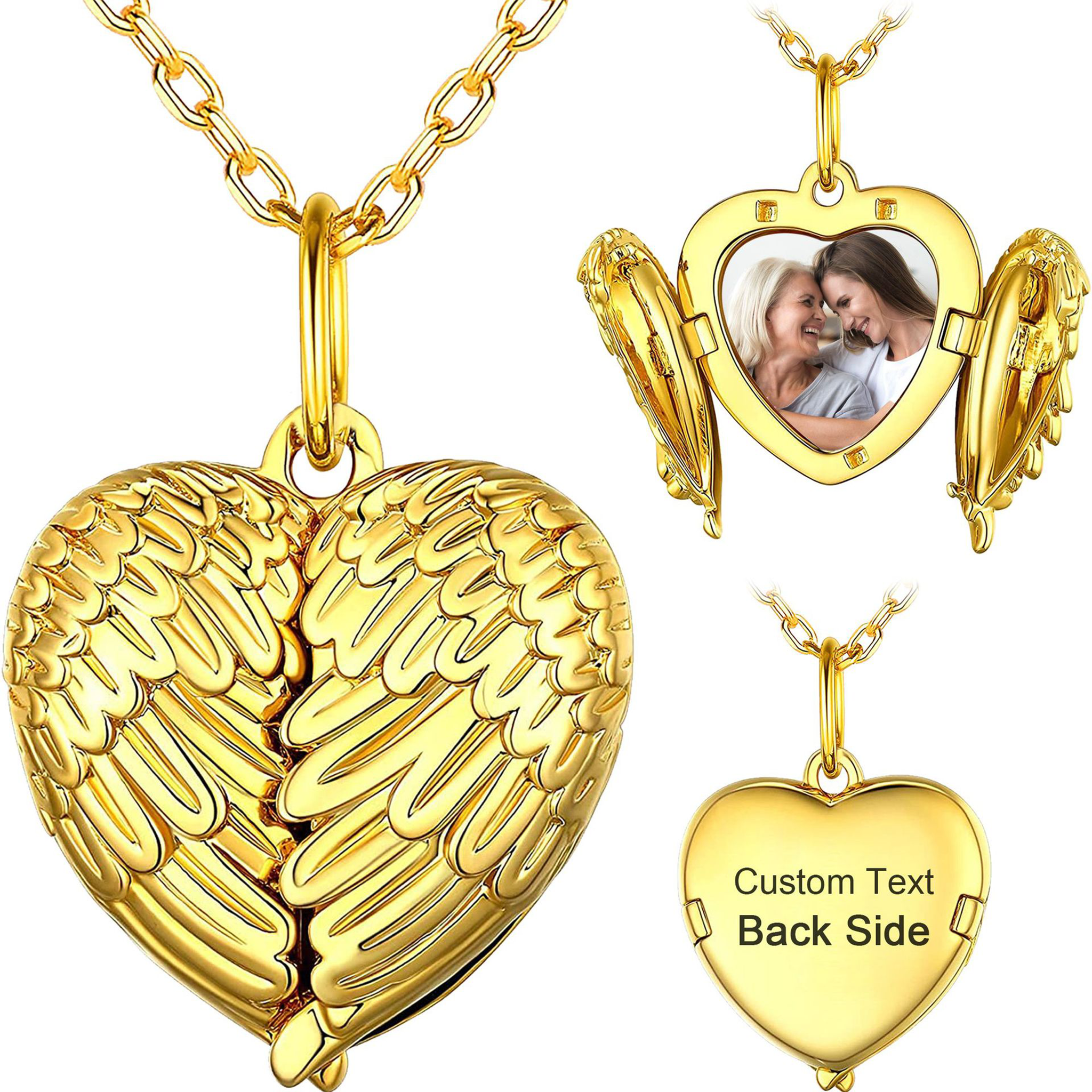 Custom Photo Engraved Angel Necklace