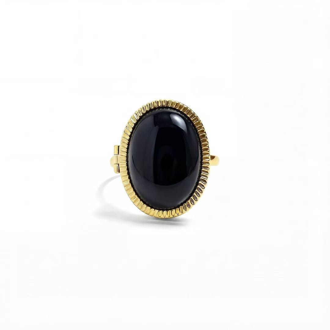 Custom Photo Semiprecious Locket Ring