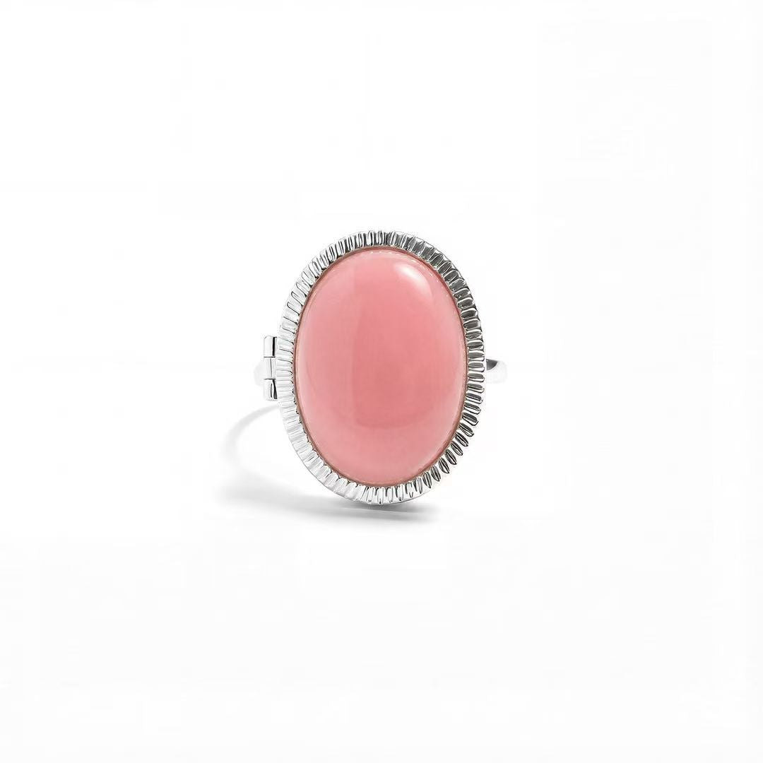 Custom Photo Semiprecious Locket Ring