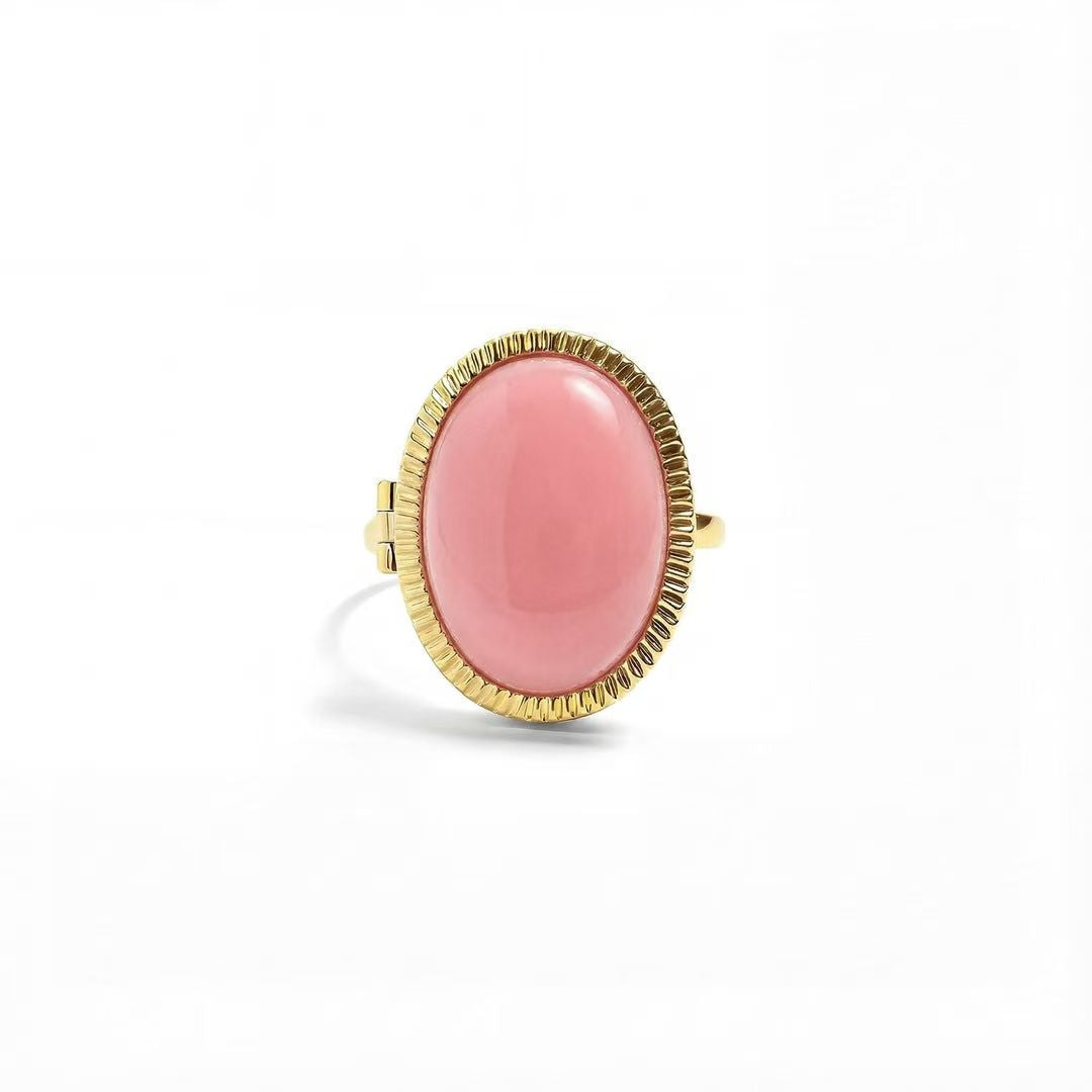 Custom Photo Semiprecious Locket Ring
