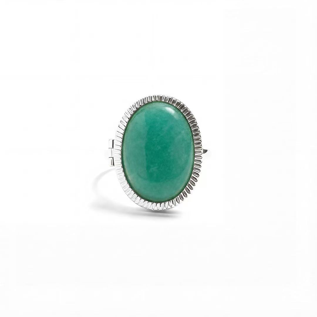 Custom Photo Semiprecious Locket Ring