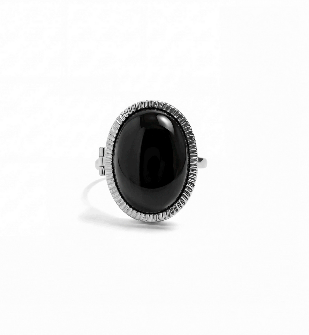 Custom Photo Semiprecious Locket Ring