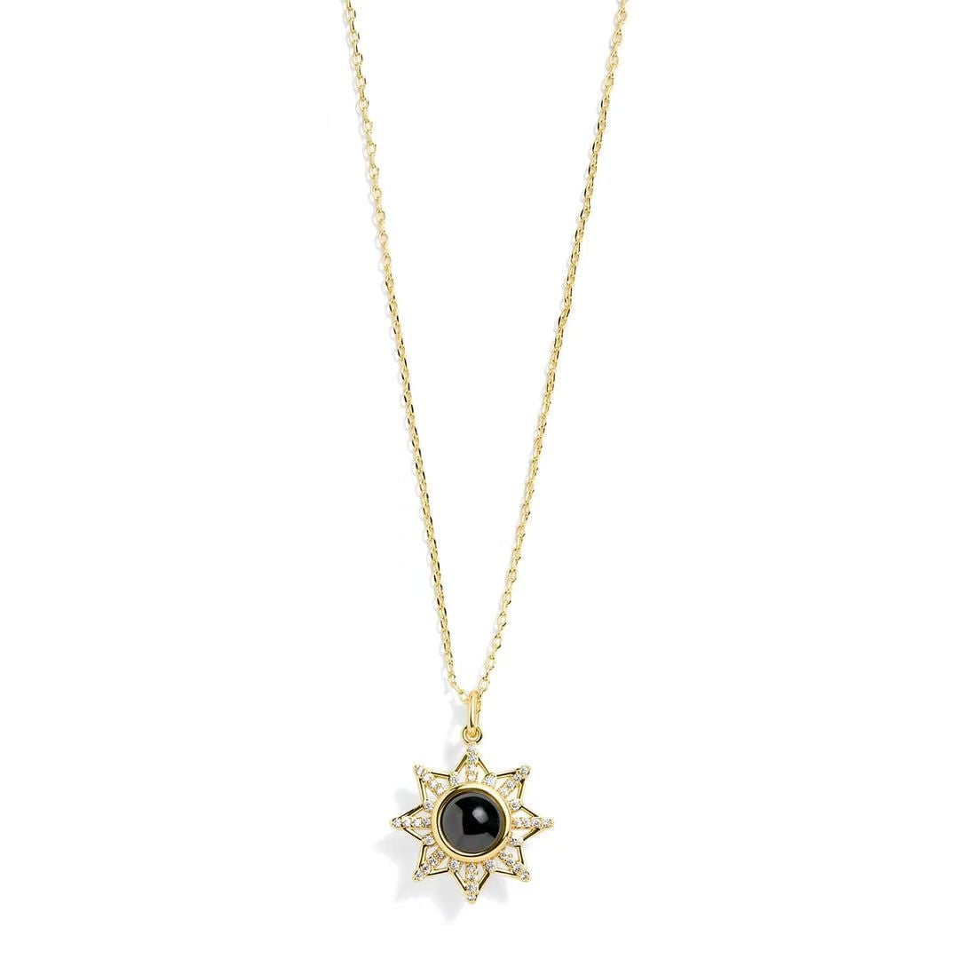 Personalized Sunflower Photo Necklace