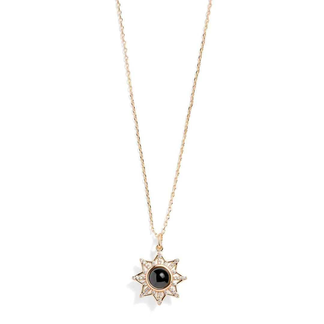 Personalized Sunflower Photo Necklace