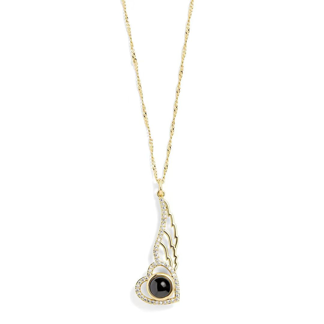 Personalized Angel Wing Photo Necklace
