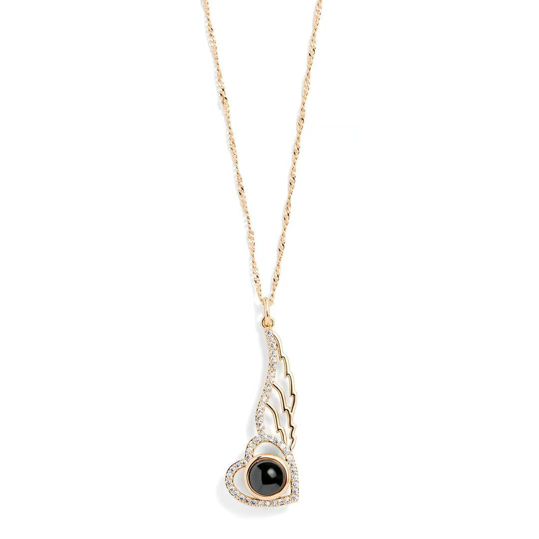 Personalized Angel Wing Photo Necklace