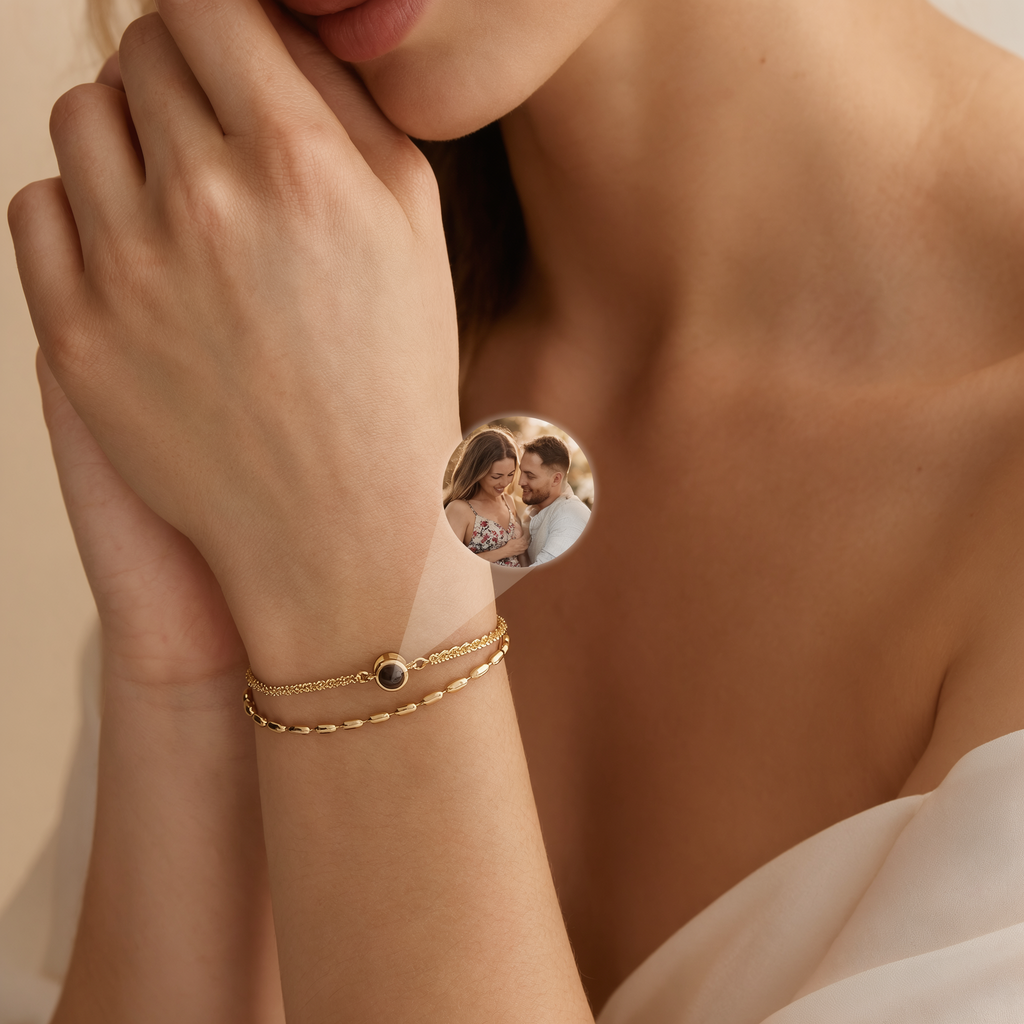 Double Chain Photo Bracelet