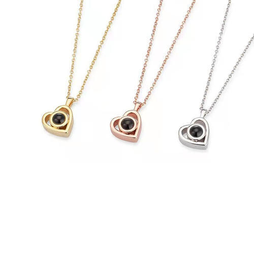 Custom Heart Photo Necklace