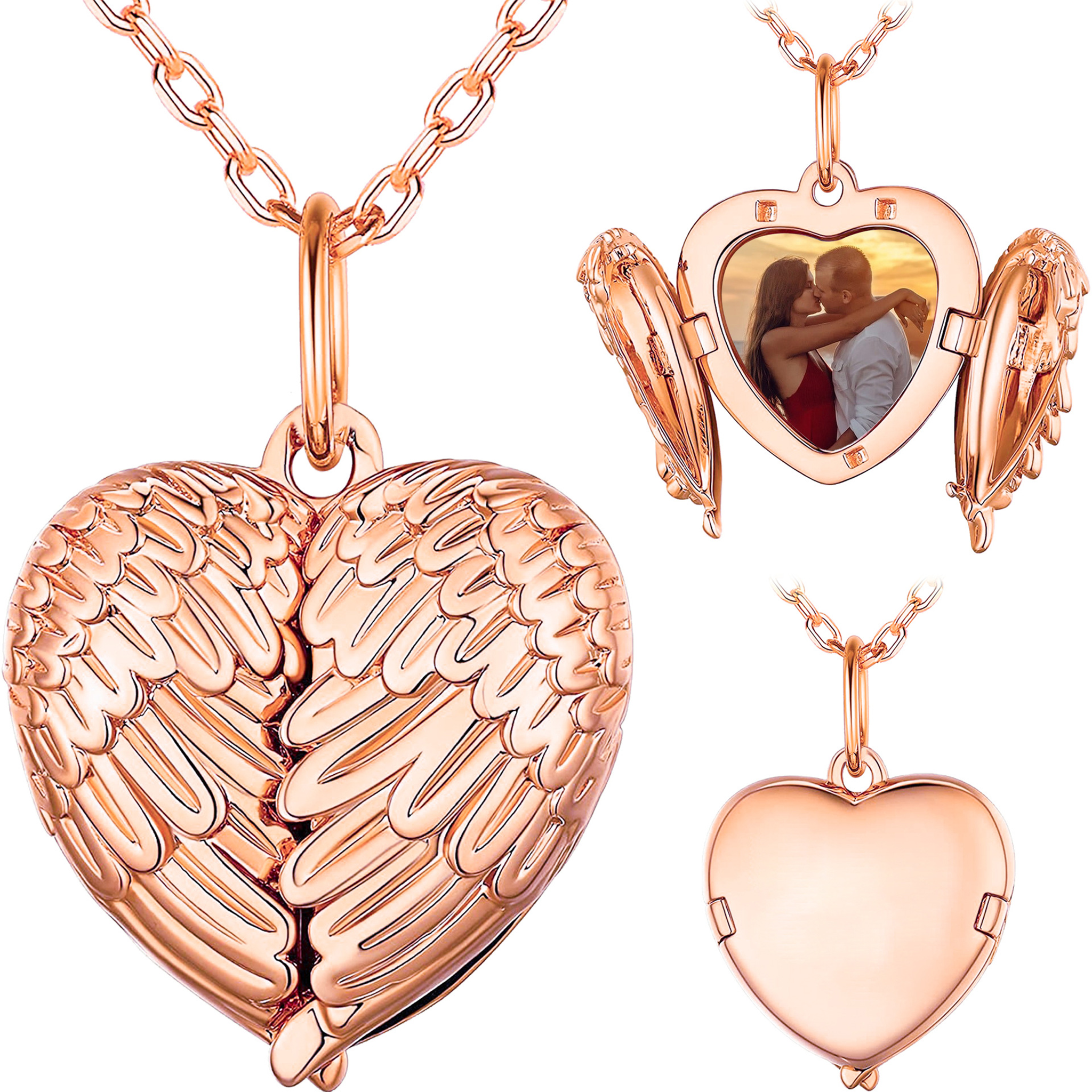 Custom Photo Engraved Angel Necklace