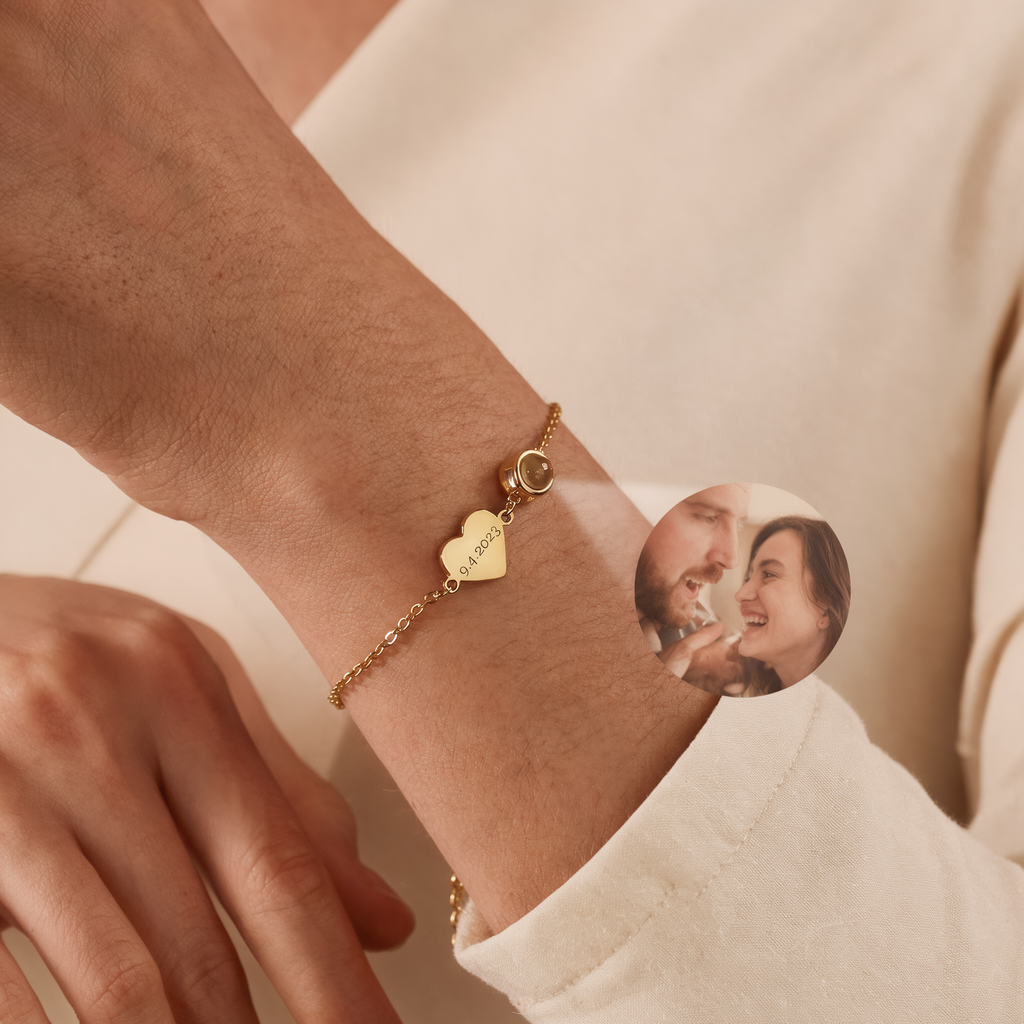 Custom Photo Heart Bracelet