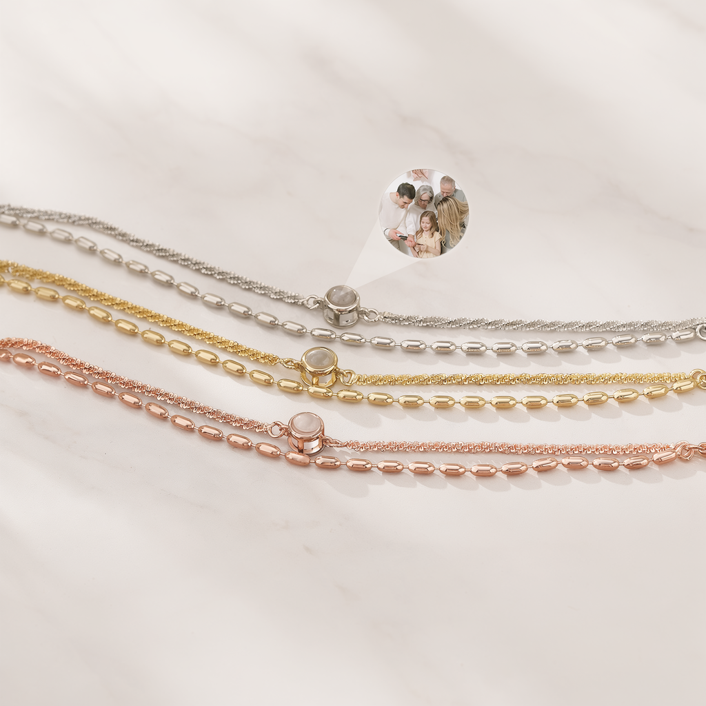 Double Chain Photo Bracelet