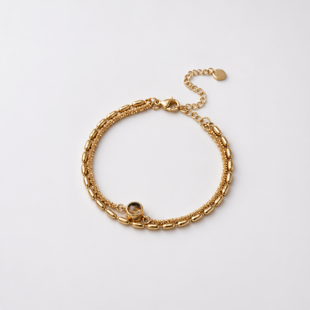 Double Chain Photo Bracelet